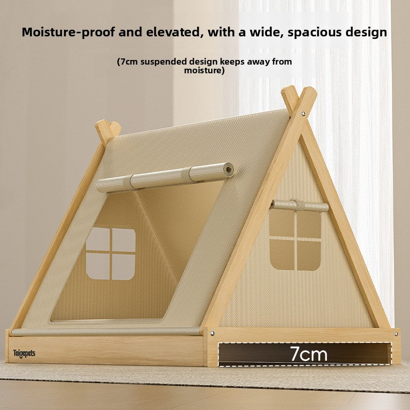 Small Dog Kennel Tent with Four-Season Mat — Breathable Oxford Cloth, Tool-Free Setup