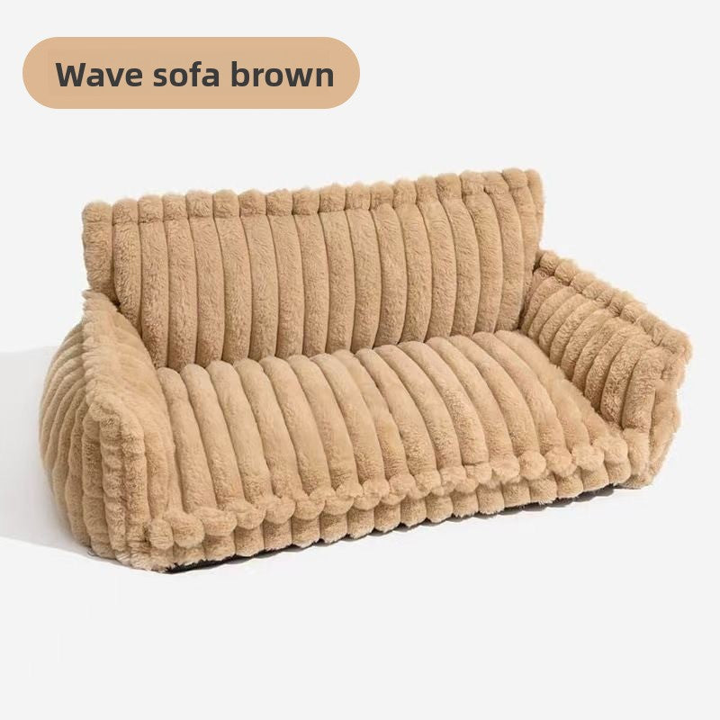 Removable Washable Plush Pet Bed — Four-Season Comfort for Dogs & Cats