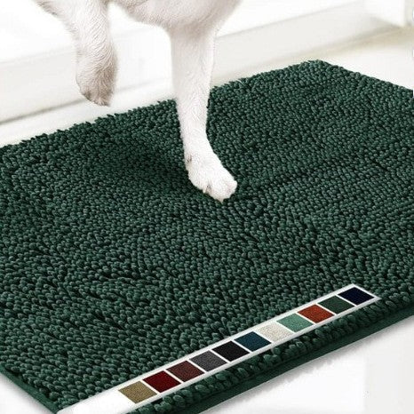 Chenille Plush Anti-Slip Pet Mat — Machine Washable, 8 Sizes, 19 Colors