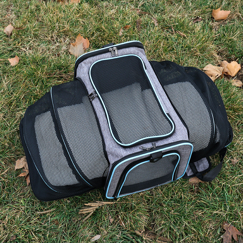 Expandable Pet Carrier Tote — Soft-Sided Travel Bag for Cats & Small Dogs