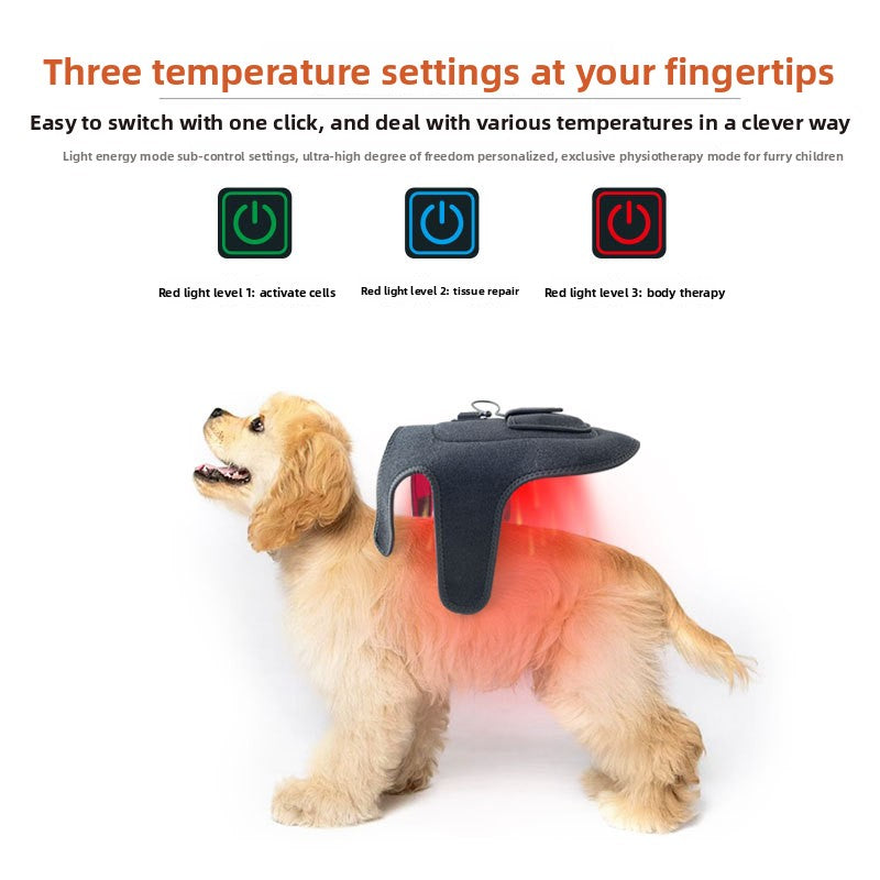 Portable Pet Red Light Therapy Belt — 42 LED Beads, Far Infrared Heat, CE/FCC Certified