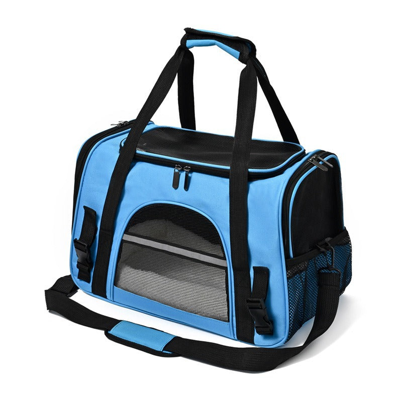 Foldable Pet Carrier Bag with Fur Pad — Crossbody & Backpack Travel Bag