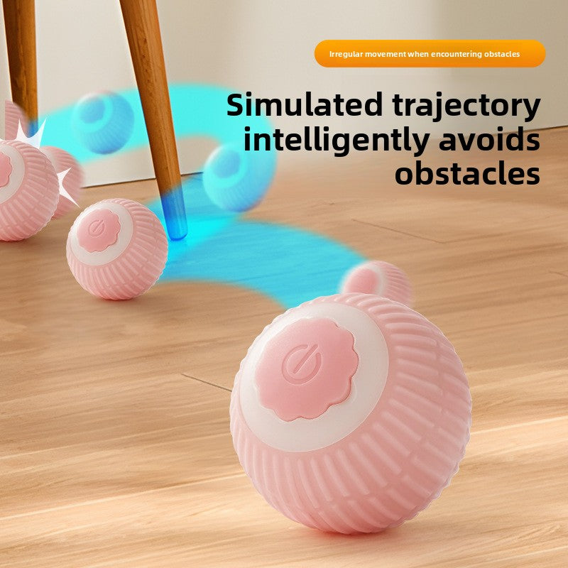 Self-Rolling Interactive Cat Toy Ball — Silicone, Motion-Activated, 7 Styles