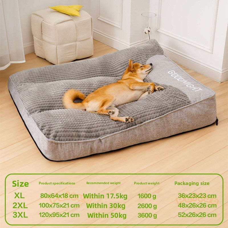 Premium Orthopedic Dog Mattress — Sponge Capsule Fill with Crystal Velvet Cover