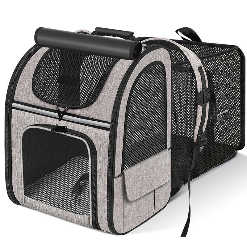 Expandable Breathable Pet Carrier Backpack — Oxford Fabric, 5 Colors, Fits Pets Up to 15 lbs