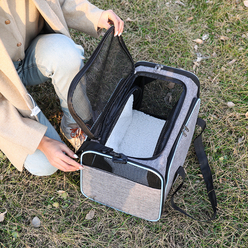 Expandable Pet Carrier Tote — Soft-Sided Travel Bag for Cats & Small Dogs
