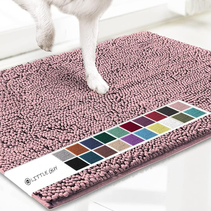 Chenille Plush Anti-Slip Pet Mat — Machine Washable, 8 Sizes, 19 Colors