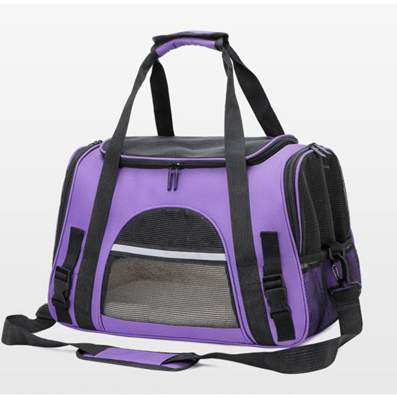 Foldable Pet Carrier Bag with Fur Pad — Crossbody & Backpack Travel Bag